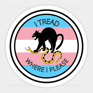 I Tread Where I Please - Trans Sticker